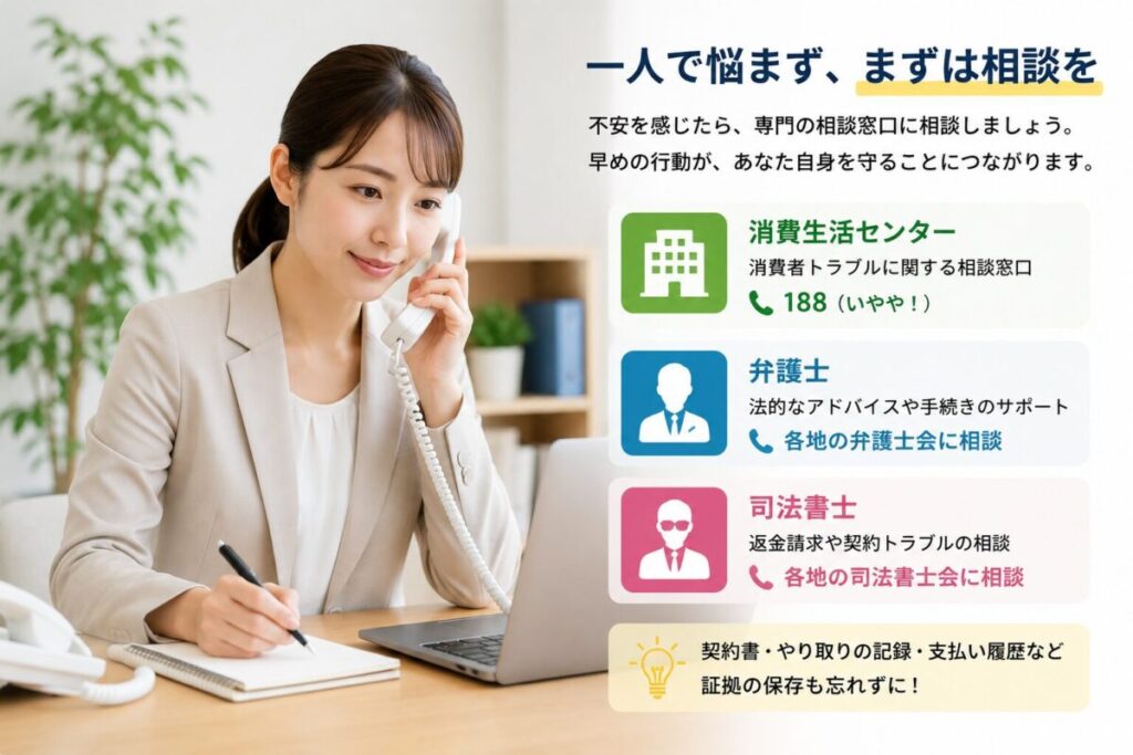情報商材トラブルについて専門家へ相談するイメージ